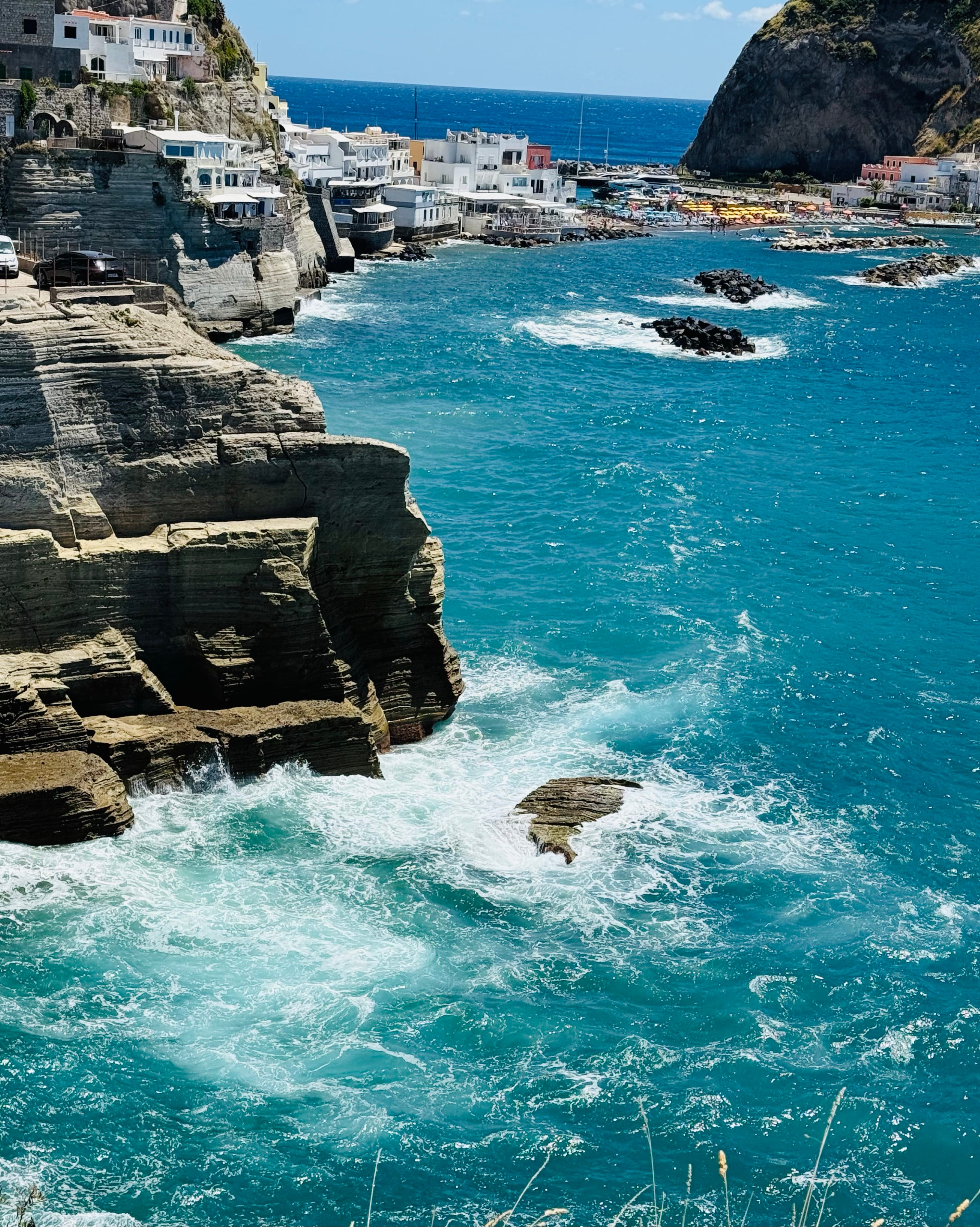 The dramatic turquoise coast of Sant'Angelo, Ischia